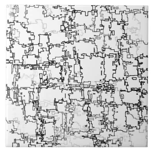 Carreau Motif Abstrait noir et blanc (Devant)