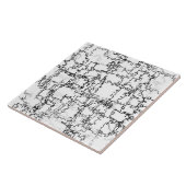 Carreau Motif Abstrait noir et blanc (Côté)