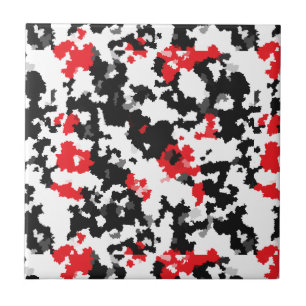 Carreau Motif Abstrait Noir et blanc cristallin