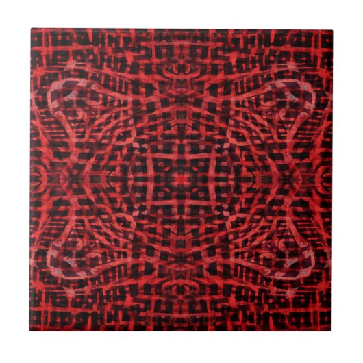 Carreau Motif abstrait noir et rouge (Devant)