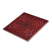 Carreau Motif abstrait noir et rouge (Côté)