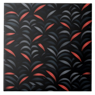 Carreau Motif Abstrait, noir et rouge, sans fil