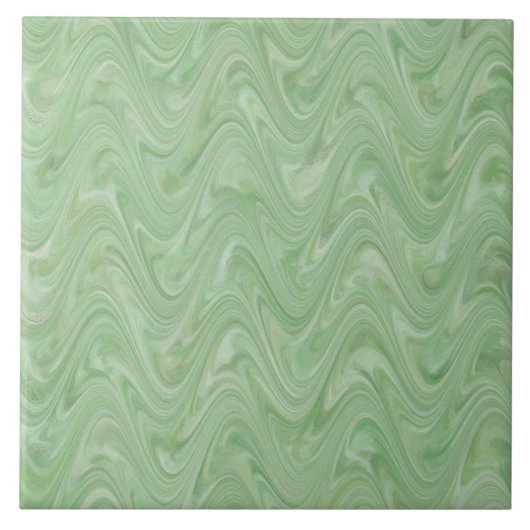 Carreau Motif Abstrait Ondulé Vert (Devant)