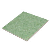 Carreau Motif Abstrait Ondulé Vert (Côté)