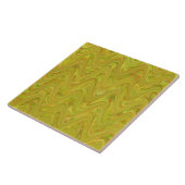 Carreau Motif Abstrait Ondulé Vert Jaune (Côté)