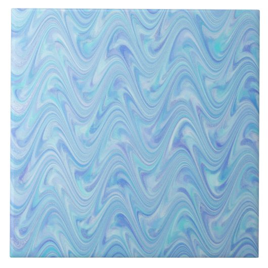 Carreau Motif Abstrait Ondulé Violet Bleu (Devant)