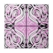 Carreau Motif Abstrait rose noir blanc (Devant)