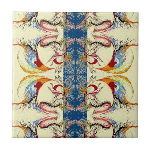 Carreau Motif Abstrait tiré à la main (Devant)