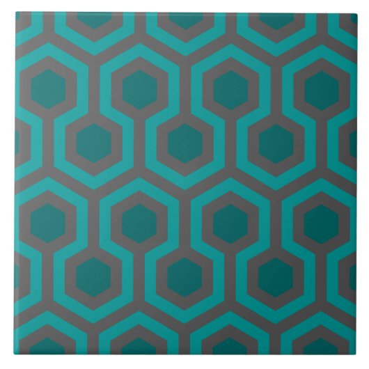 Carreau Motif Abstrait Turquoise Turquoise Green des année (Devant)