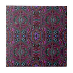 Carreau Motif Abstrait Vert Mousse de Mer et Magenta Tripa