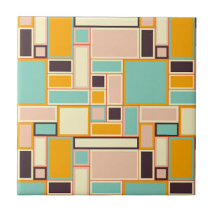 Carreau Motif abstrait vibrant avec des rectangles
