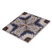 Carreau Motif abstrait vintage en blanc, beige, bleu (Côté)