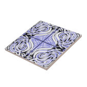 Carreau Motif Abstrait violet blanc (Côté)