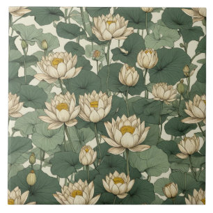 Carreau Motif américain de fleurs de Lotus