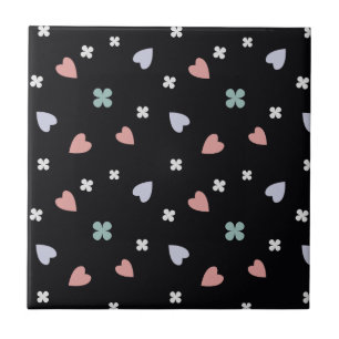 Carreau Motif Amour Chanceux Cœurs Trèfle Mignon