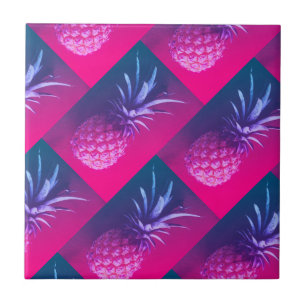 Carreau Motif Ananas Rose Violet Funky Délicieux