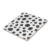 Carreau Motif animal noir et blanc peint à la main de (Côté)