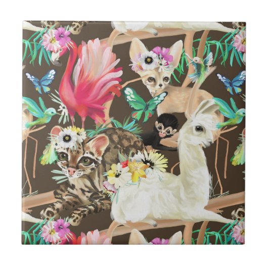 Carreau Motif animal tropical (Devant)