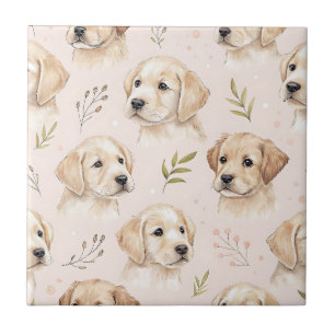 Carreau Motif aquarelle de chiot adorable (2)