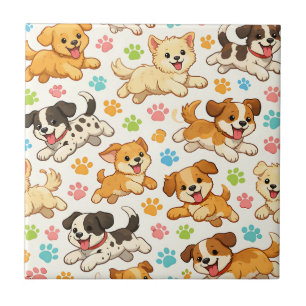 Carreau Motif aquarelle de chiot adorable (3)