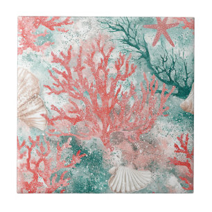 Carreau Motif aquarelle de récif corallien (11)