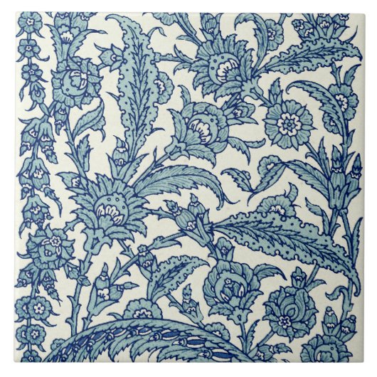 Carreau Motif arabe Floral Orné Bleu (Devant)
