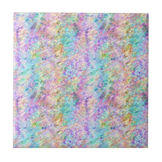 Carreau Motif arc-en-ciel Pastel en verre brut (Devant)