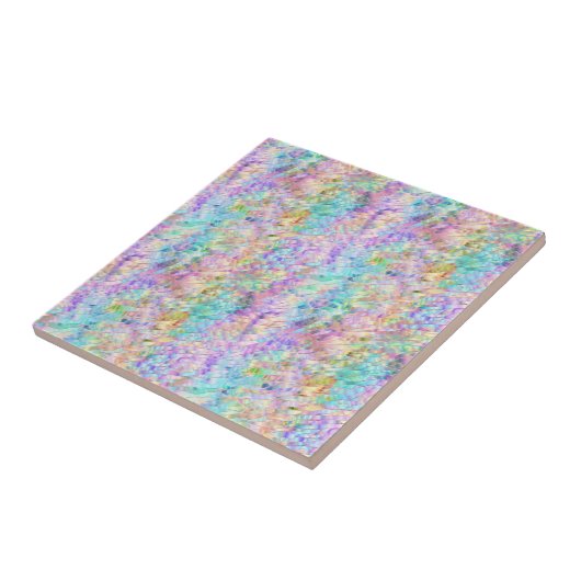 Carreau Motif arc-en-ciel Pastel en verre brut (Côté)