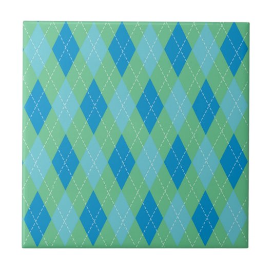 Carreau Motif Argyle Bleu Vert Canard Élégant (Devant)