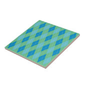 Carreau Motif Argyle Bleu Vert Canard Élégant (Côté)