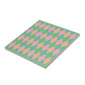 Carreau Motif Argyle Vert Orange Rose Élégant (Côté)