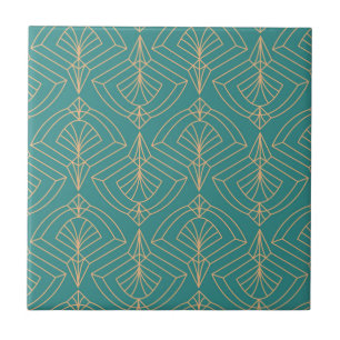 Carreau Motif Art Déco avec des formes géométriques dorées