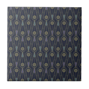 Carreau Motif Art Déco avec des formes géométriques en or