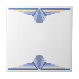 Carreau Motif Art déco en bleu gris