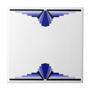 Carreau Motif Art déco en bleu profond