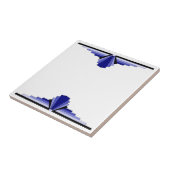 Carreau Motif Art déco en bleu profond (Côté)