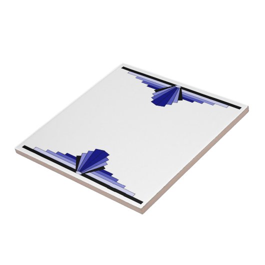 Carreau Motif Art déco en bleu profond (Côté)