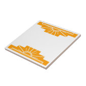 Carreau Motif Art déco en gras orange (Côté)