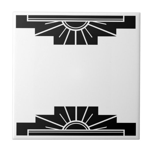 Carreau Motif Art Déco en noir (Devant)
