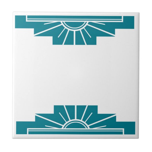 Carreau Motif Art déco en Turquoise (Devant)