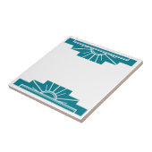Carreau Motif Art déco en Turquoise (Côté)
