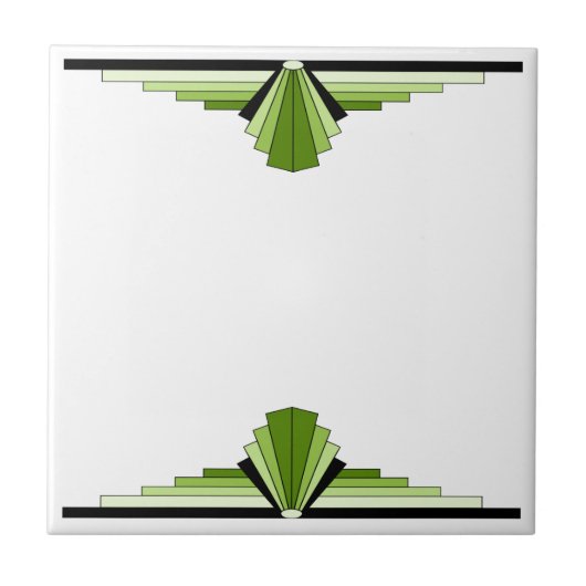 Carreau Motif Art déco en vert (Devant)