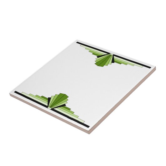 Carreau Motif Art déco en vert (Côté)
