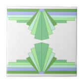 Carreau Motif Art Déco en Vert & Bleu (Devant)