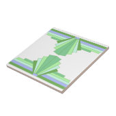 Carreau Motif Art Déco en Vert & Bleu (Côté)