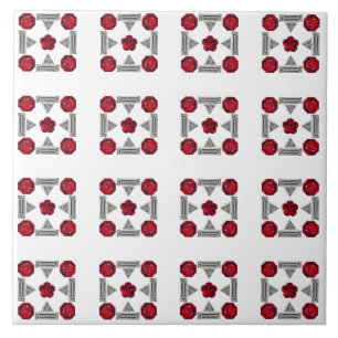 Carreau Motif Art déco rouge