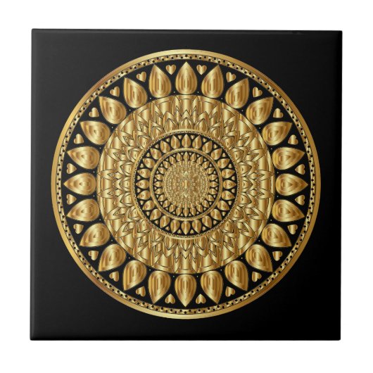 Carreau Motif Artistique Noir Et Or De Luxe (Devant)