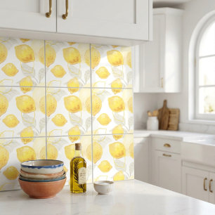 Carreau Motif artistique sans couture de citrons jaunes et