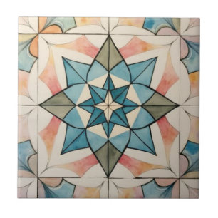 Carreau Motif Atomique en Étoile Éclatée de Style Moderne 