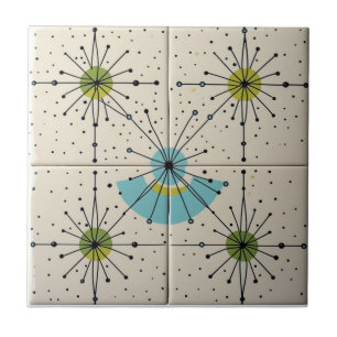 Carreau Motif Atomique en Étoile Éclatée de Style Moderne 